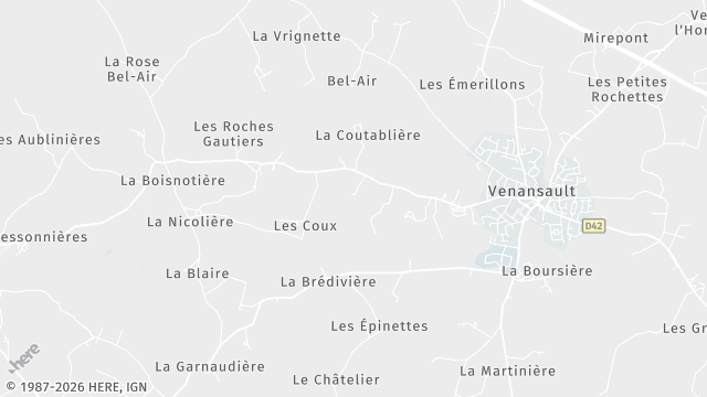 Carte de la zone d'intervention à Venansault