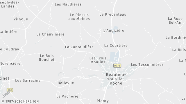 Carte de la zone d'intervention à Beaulieu-sous-la-Roche