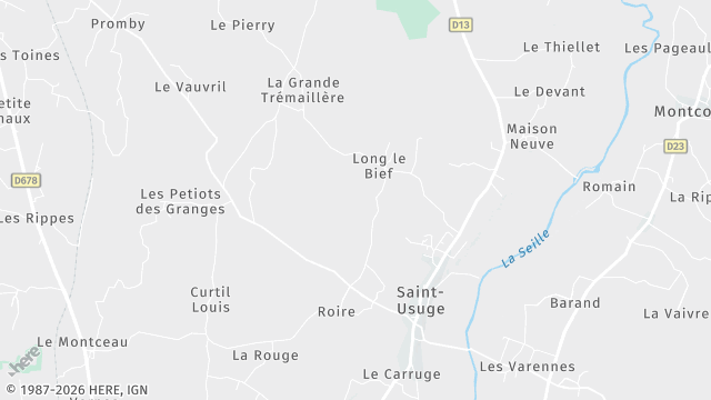 Carte de la zone d'intervention à Saint-Usuge