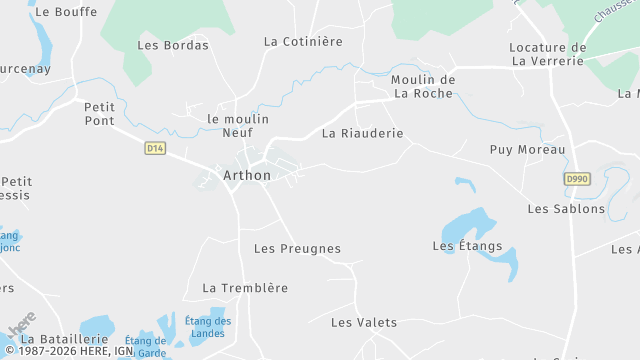 Carte de la zone d'intervention à Arthon