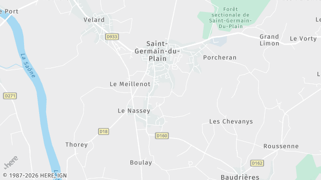 Carte de la zone d'intervention à Saint-Germain-du-Plain