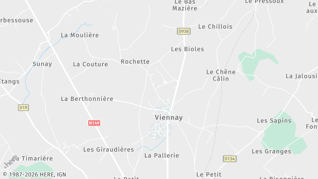 Carte de la zone d'intervention à Viennay