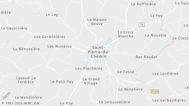 Carte de la zone d'intervention à Saint-Pierre-du-Chemin