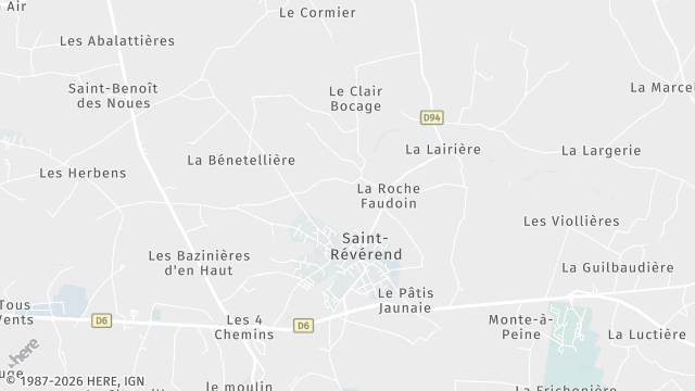 Carte de la zone d'intervention à Saint-Révérend