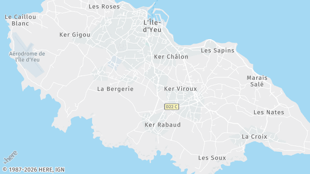 Carte de la zone d'intervention à L'Île-d'Yeu