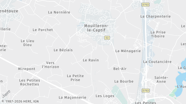 Carte de la zone d'intervention à Mouilleron-le-Captif