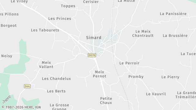 Carte de la zone d'intervention à Simard