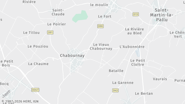 Carte de la zone d'intervention à Chabournay