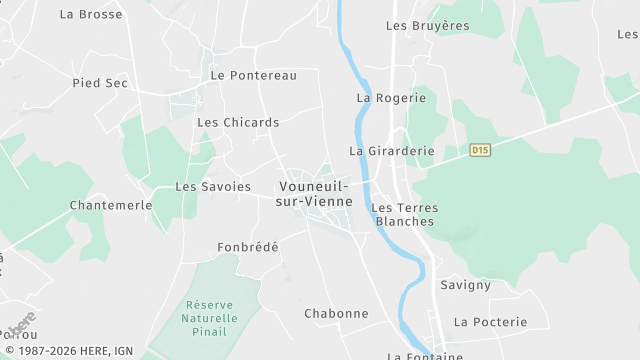 Carte de la zone d'intervention à Vouneuil-sur-Vienne