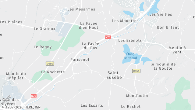 Carte de la zone d'intervention à Saint-Eusèbe