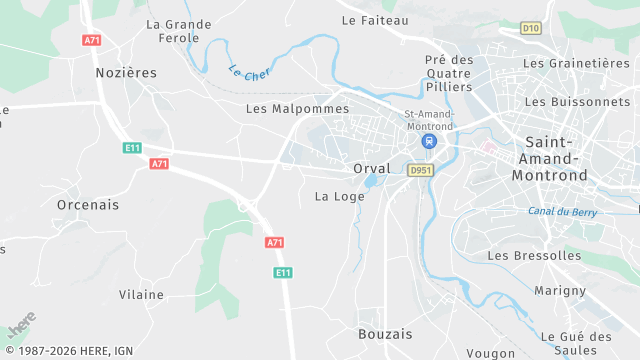 Carte de la zone d'intervention à Orval