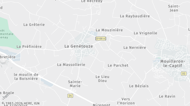 Carte de la zone d'intervention à La Genétouze