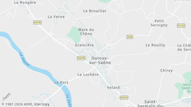Carte de la zone d'intervention à Ouroux-sur-Saône