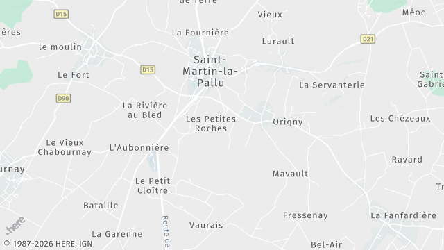 Carte de la zone d'intervention à Saint-Martin-la-Pallu