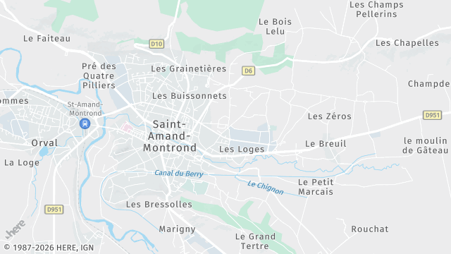 Carte de la zone d'intervention à Saint-Amand-Montrond
