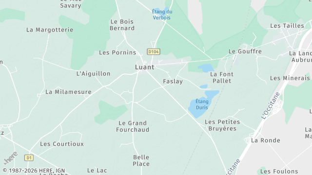 Carte de la zone d'intervention à Luant