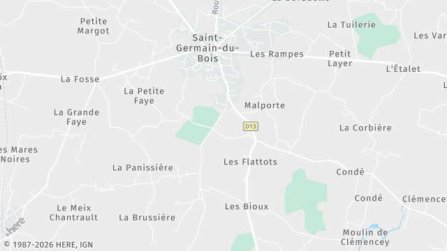 Carte de la zone d'intervention à Saint-Germain-du-Bois