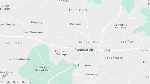 Carte de la zone d'intervention à Pleumartin