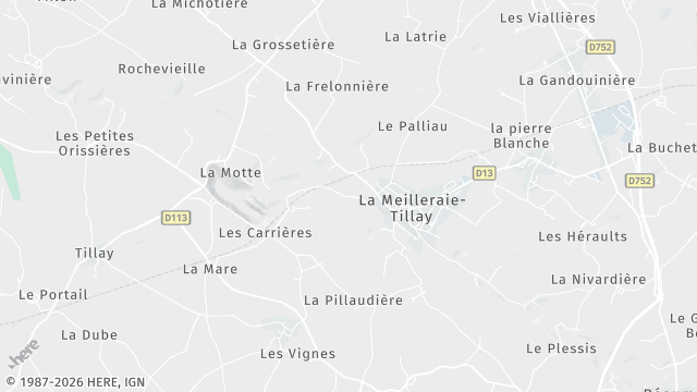 Carte de la zone d'intervention à La Meilleraie-Tillay