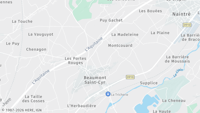 Carte de la zone d'intervention à Beaumont Saint-Cyr