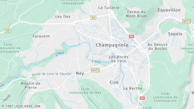 Carte de la zone d'intervention à Champagnole