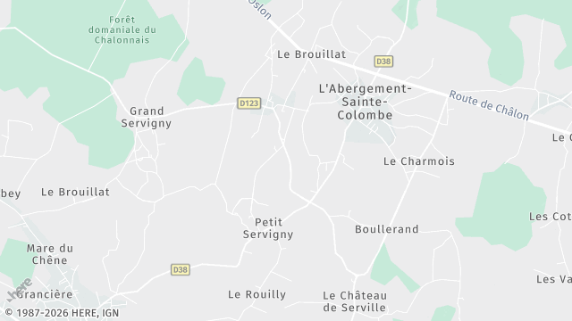 Carte de la zone d'intervention à Saint-Christophe-en-Bresse