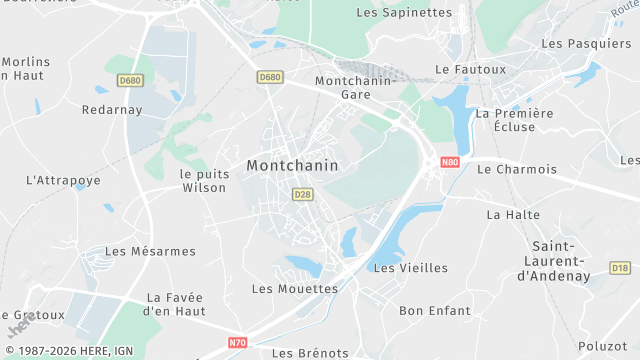 Carte de la zone d'intervention à Montchanin