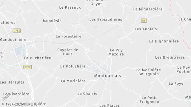 Carte de la zone d'intervention à Montournais