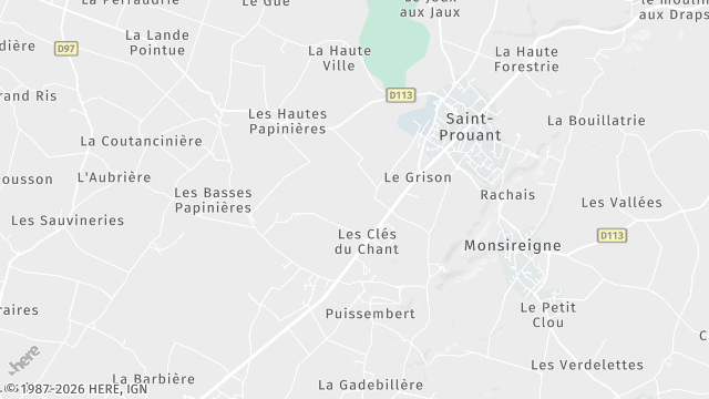 Carte de la zone d'intervention à Saint-Prouant