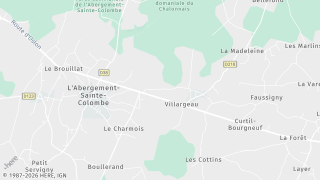 Carte de la zone d'intervention à L'Abergement-Sainte-Colombe
