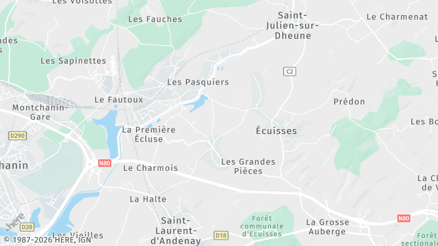 Carte de la zone d'intervention à Écuisses