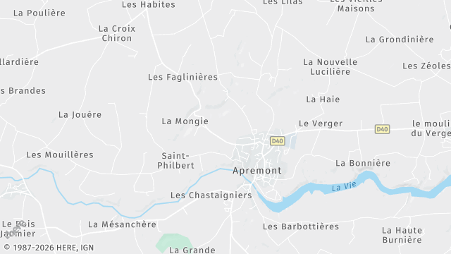 Carte de la zone d'intervention à Apremont