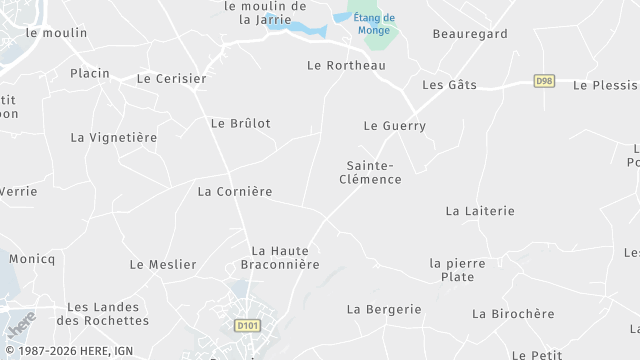 Carte de la zone d'intervention à Dompierre-sur-Yon