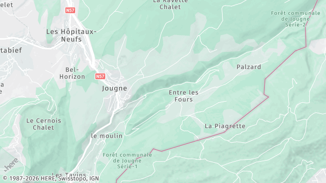 Carte de la zone d'intervention à Jougne