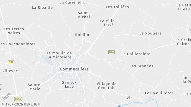 Carte de la zone d'intervention à Commequiers