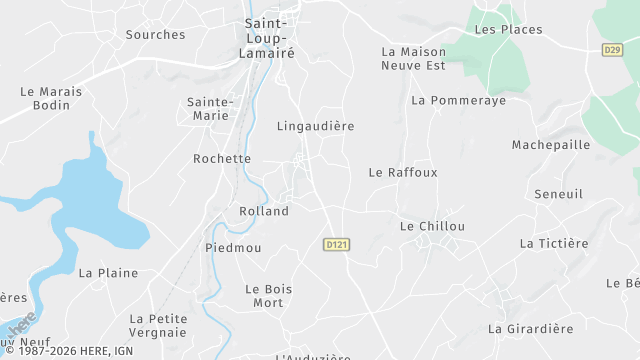 Carte de la zone d'intervention à Saint-Loup-Lamairé