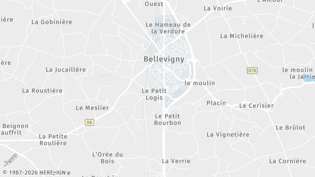 Carte de la zone d'intervention à Bellevigny