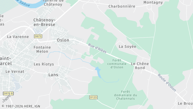 Carte de la zone d'intervention à Oslon