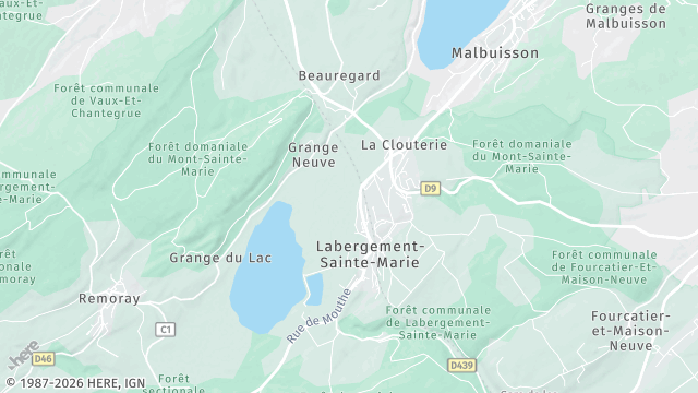 Carte de la zone d'intervention à Labergement-Sainte-Marie