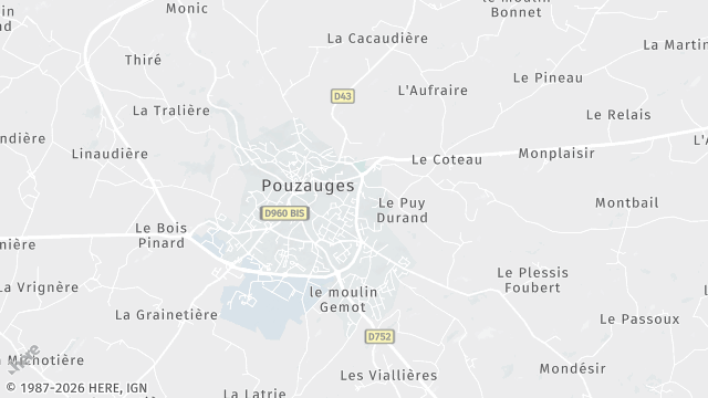 Carte de la zone d'intervention à Pouzauges