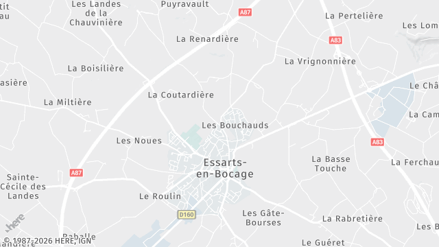 Carte de la zone d'intervention à Essarts-en-Bocage