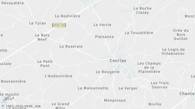 Carte de la zone d'intervention à Courlay