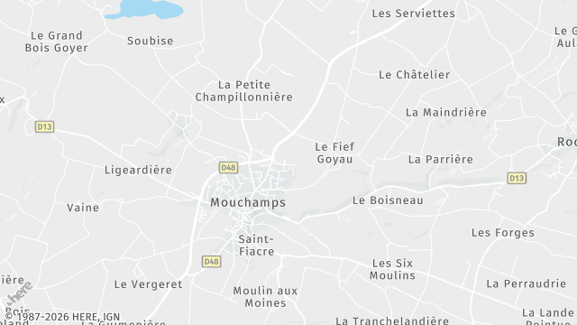 Carte de la zone d'intervention à Mouchamps
