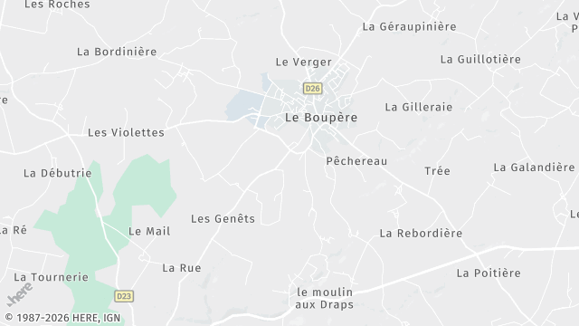 Carte de la zone d'intervention à Le Boupère