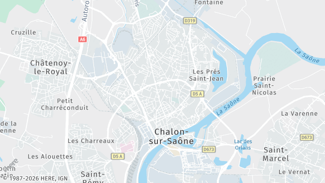 Carte de la zone d'intervention à Chalon-sur-Saône
