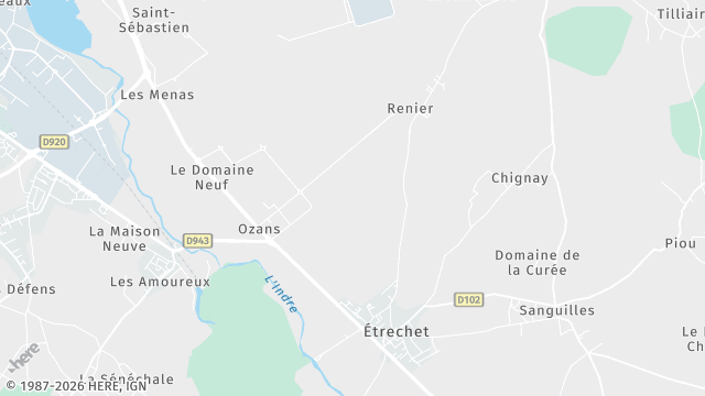 Carte de la zone d'intervention à Étrechet