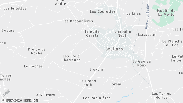 Carte de la zone d'intervention à Soullans