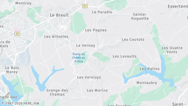 Carte de la zone d'intervention à Le Breuil