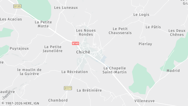 Carte de la zone d'intervention à Chiché