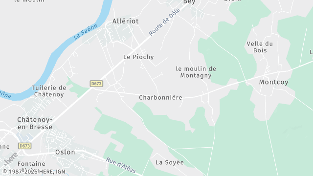 Carte de la zone d'intervention à Allériot